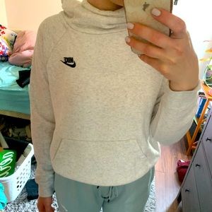 Women’s funnel neck fleece pullover hoodie